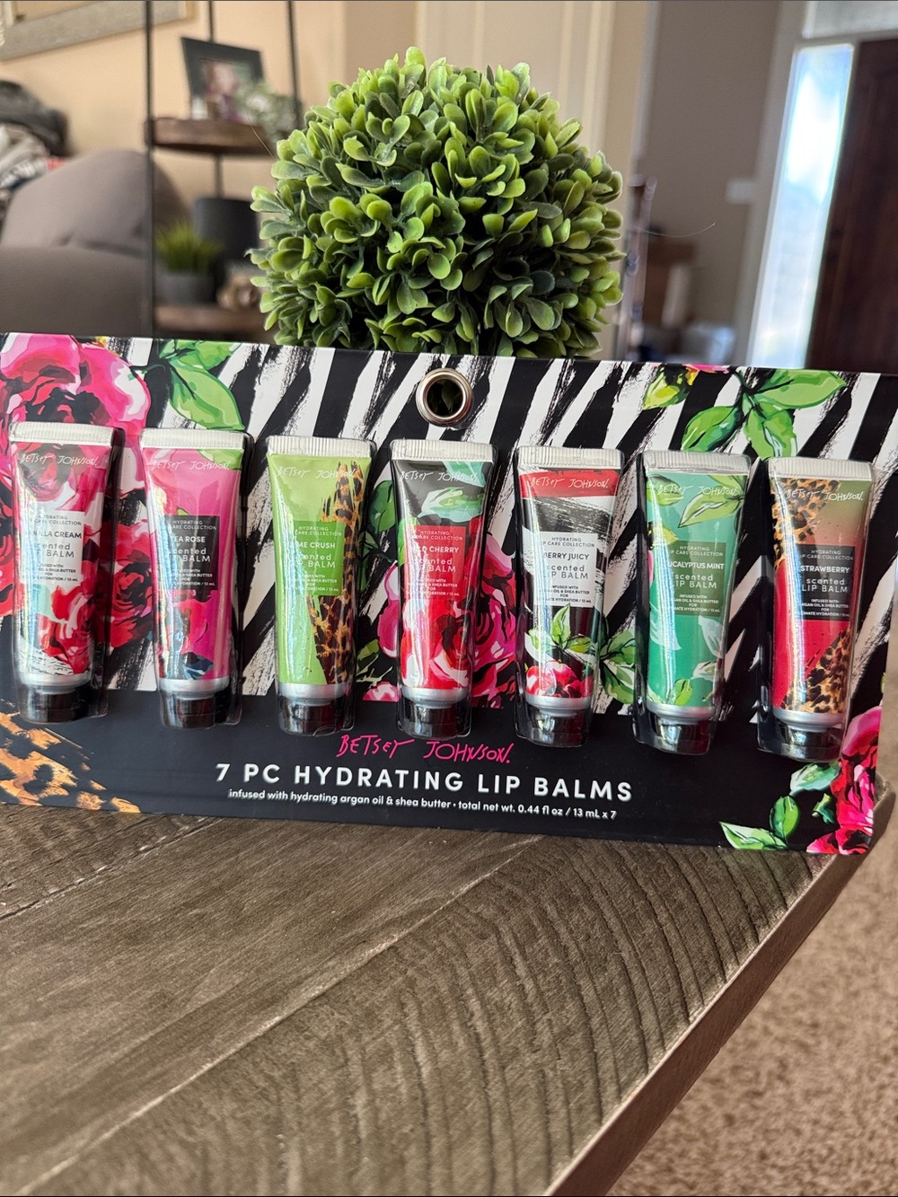 Betsey Johnson Hydrating Lip Balm Set — Green, Pink & Red Tubes